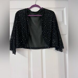 Black Sheer Bolero with Sparkling Accents
